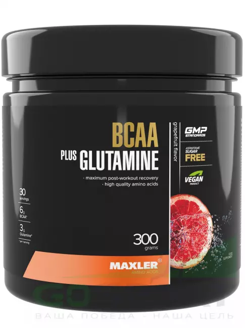 BCAA MAXLER BCAA 6000 mg + Glutamine 300 г, Грейпфрут BCAA MAXLER BCAA 6000 mg + Glutamine 300 г, Грейпфрут