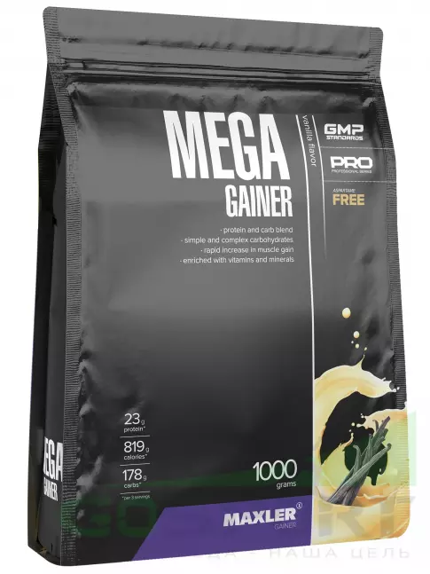 Гейнер MAXLER Mega Gainer 1000 г, Ваниль Гейнер MAXLER Mega Gainer 1000 г, Ваниль