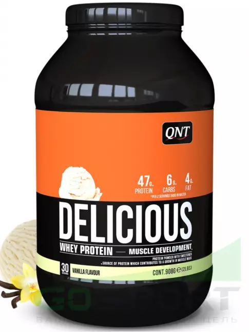 Комплексный протеин QNT DELICIOUS WHEY PROTEIN POWDER 908 г, Ваниль Комплексный протеин QNT DELICIOUS WHEY PROTEIN POWDER 908 г, Ваниль