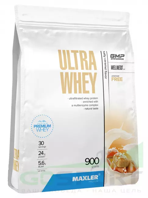 Сывороточный протеин MAXLER Ultra Whey 900 г, Соленая карамель Сывороточный протеин MAXLER Ultra Whey 900 г, Соленая карамель