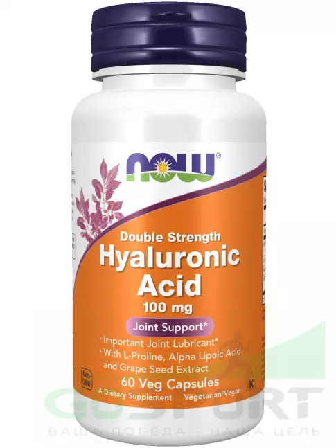 Гиалуроновая кислота NOW Foods Hyaluronic Acid 100 mg 60 веган капсул Гиалуроновая кислота NOW Foods Hyaluronic Acid 100 mg 60 веган капсул