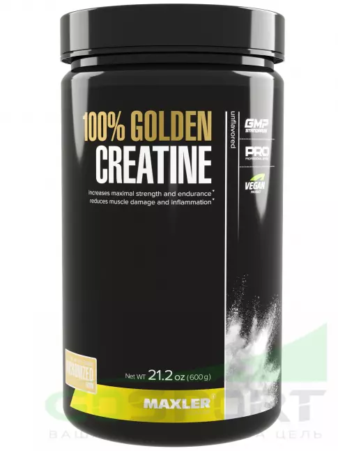 Микронизированный креатин MAXLER 100% Golden Micronized Creatine 600 г, Натуральный Микронизированный креатин MAXLER 100% Golden Micronized Creatine 600 г, Натуральный