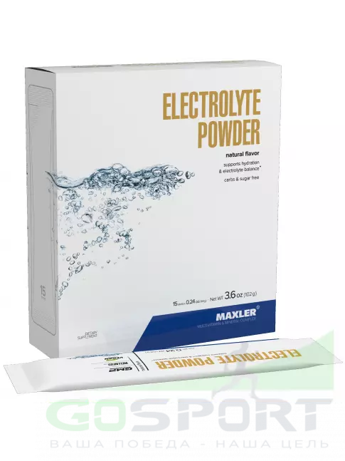 Изотоник MAXLER Electrolyte Powder 15 х 6,8 г, Натуральный Изотоник MAXLER Electrolyte Powder 15 х 6,8 г, Натуральный