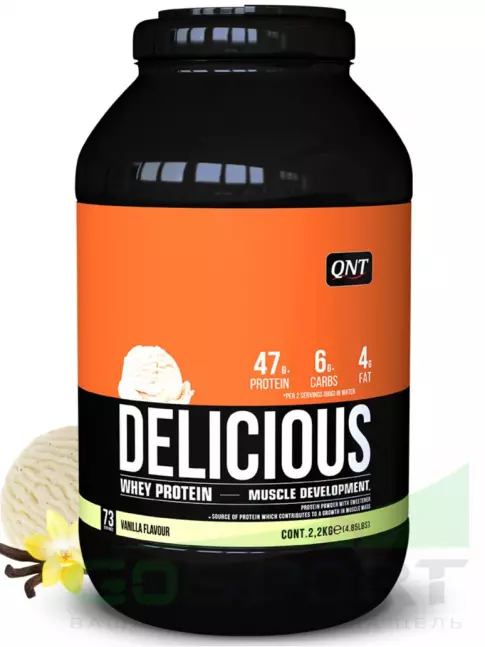 Комплексный протеин QNT DELICIOUS WHEY PROTEIN POWDER 2200 г, Ваниль
