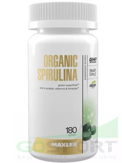 Антиоксиданты MAXLER Organic Spirulina 500 mg 180 таблеток Антиоксиданты MAXLER Organic Spirulina 500 mg 180 таблеток