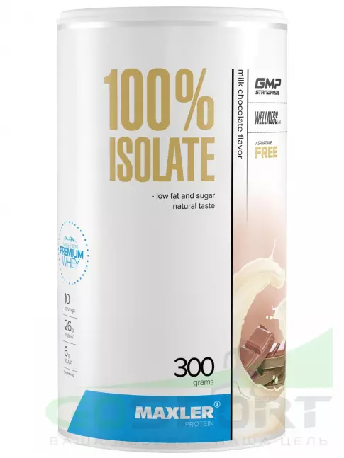 Изолят протеина MAXLER 100% Isolate 300 г, Молочный шоколад Изолят протеина MAXLER 100% Isolate 300 г, Молочный шоколад