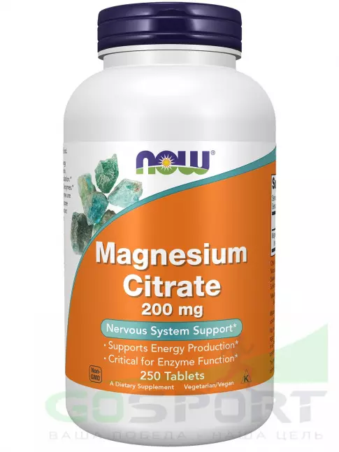 Магний NOW Foods Magnesium Citrate 200 mg 250 таблеток Магний NOW Foods Magnesium Citrate 200 mg 250 таблеток