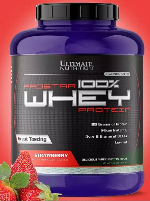 Сывороточный протеин Ultimate Nutrition Prostar Whey 2390 г, Клубника Сывороточный протеин Ultimate Nutrition Prostar Whey 2390 г, Клубника