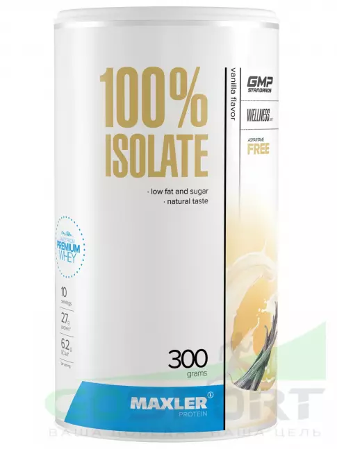 Изолят протеина MAXLER 100% Isolate 300 г, Ваниль Изолят протеина MAXLER 100% Isolate 300 г, Ваниль