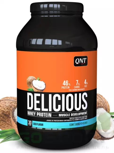 Комплексный протеин QNT DELICIOUS WHEY PROTEIN POWDER 908 г, Кокос