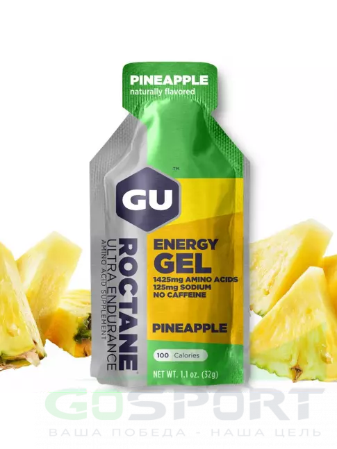 Гель питьевой GU Energy Labs GU ROCTANE Energy Gel no caffeine 24 x 32 г, Ананас Гель питьевой GU Energy Labs GU ROCTANE Energy Gel no caffeine 24 x 32 г, Ананас