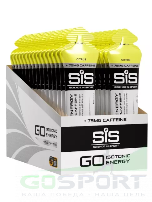 Гель питьевой SCIENCE IN SPORT (SiS) GO Energy 75 mg caffeine 30 x 60 мл, Цитрус Гель питьевой SCIENCE IN SPORT (SiS) GO Energy 75 mg caffeine 30 x 60 мл, Цитрус