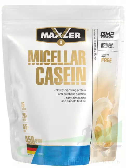 Казеиновый протеин MAXLER Micellar Casein 450 г, Банан Казеиновый протеин MAXLER Micellar Casein 450 г, Банан
