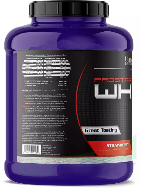 Сывороточный протеин Ultimate Nutrition Prostar Whey 2390 г, Клубника Сывороточный протеин Ultimate Nutrition Prostar Whey 2390 г, Клубника