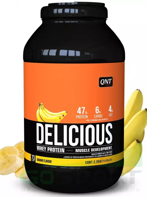 Комплексный протеин QNT DELICIOUS WHEY PROTEIN POWDER 2200 г, Банан