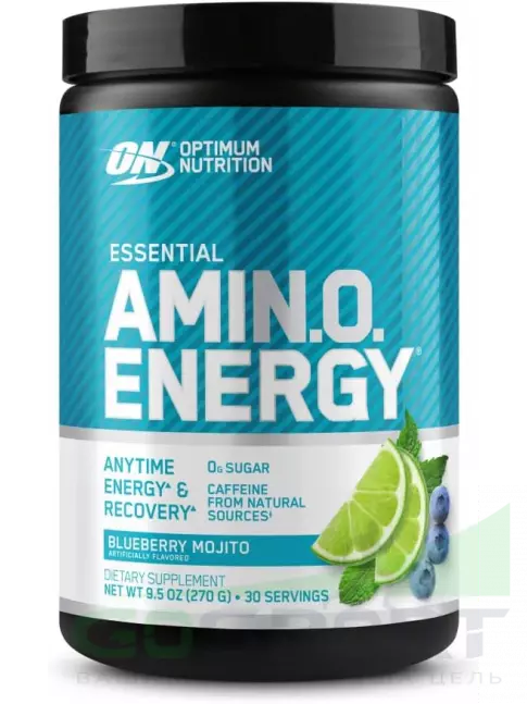 Аминокислоты Optimum Nutrition Essential Amino Energy 270 г, Черничный Мохито Аминокислоты Optimum Nutrition Essential Amino Energy 270 г, Черничный Мохито