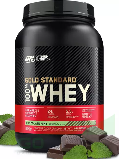 Сывороточный протеин Optimum Nutrition 100% Whey Gold Standard 898 г, Шоколад мята Сывороточный протеин Optimum Nutrition 100% Whey Gold Standard 898 г, Шоколад мята