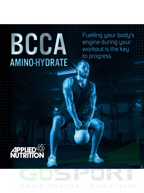 BCAA APPLIED NUTRITION BCAA Amino Hydrate 450 г, Ледяная голубая малина BCAA APPLIED NUTRITION BCAA Amino Hydrate 450 г, Ледяная голубая малина