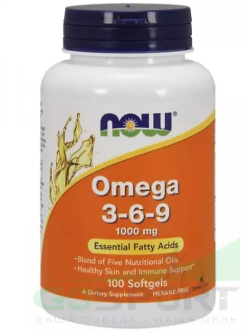 Омега-3 NOW Foods Omega 3-6-9 1000 мг 100  гелевых капсул