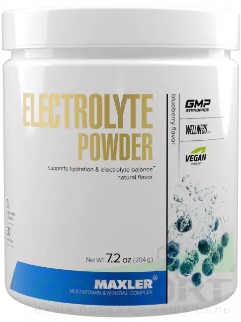 Изотоник MAXLER Electrolyte Powder 204 г, Черника Изотоник MAXLER Electrolyte Powder 204 г, Черника