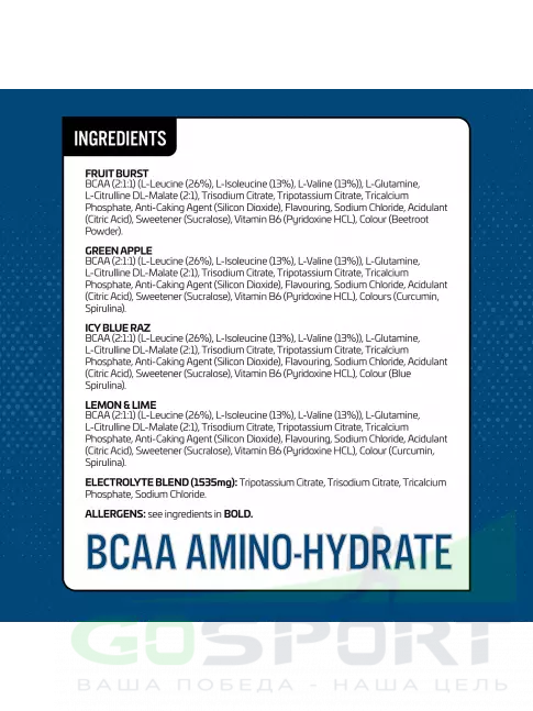 BCAA APPLIED NUTRITION BCAA Amino Hydrate 450 г, Фруктовый взрыв BCAA APPLIED NUTRITION BCAA Amino Hydrate 450 г, Фруктовый взрыв