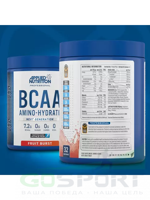 BCAA APPLIED NUTRITION BCAA Amino Hydrate 450 г, Фруктовый взрыв BCAA APPLIED NUTRITION BCAA Amino Hydrate 450 г, Фруктовый взрыв