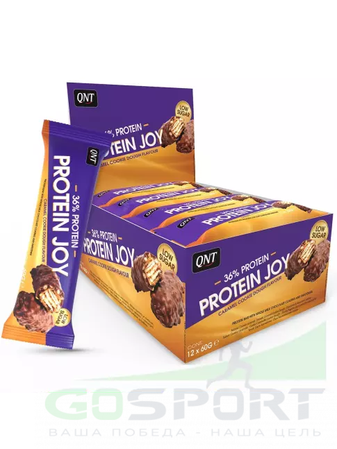 Протеиновый батончик QNT PROTEIN JOY BAR 12 x 60 г, Карамель Протеиновый батончик QNT PROTEIN JOY BAR 12 x 60 г, Карамель