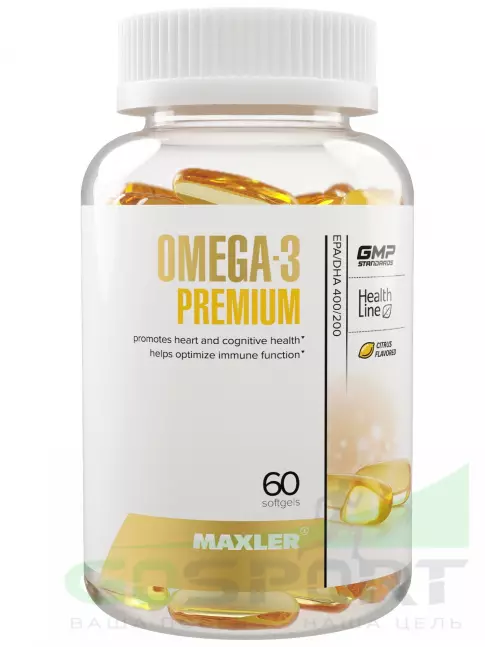Омега-3 MAXLER Omega-3 Premium 60 капсул Омега-3 MAXLER Omega-3 Premium 60 капсул