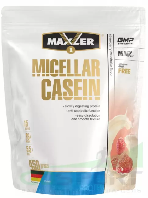 Казеиновый протеин MAXLER Micellar Casein 450 г, Клубника Казеиновый протеин MAXLER Micellar Casein 450 г, Клубника