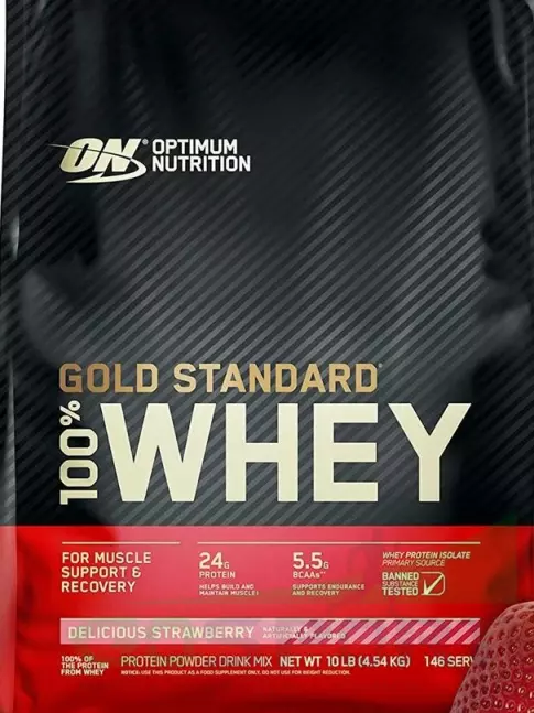 Сывороточный протеин Optimum Nutrition 100% Whey Gold Standard 4545 г, Восхитительная клубника