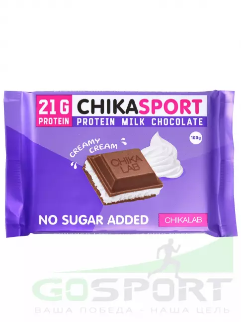 Энергетический батончик Chikalab Молочный шоколад Chika sport 100 г, Сливочная начинка Энергетический батончик Chikalab Молочный шоколад Chika sport 100 г, Сливочная начинка